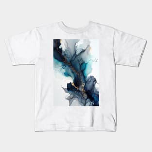 Electric Blue - Abstract Alcohol Ink Art Kids T-Shirt